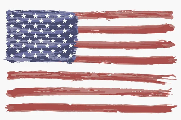 Drapeau aquarelle de USA . — Image vectorielle