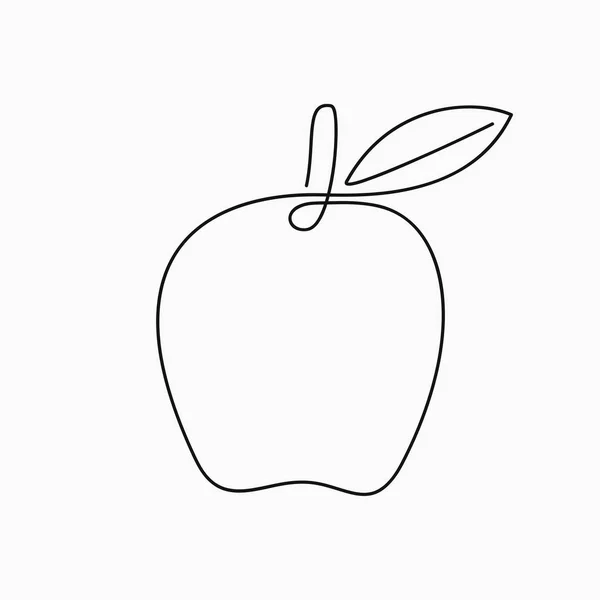 Apple - рисование одной строки . — стоковый вектор