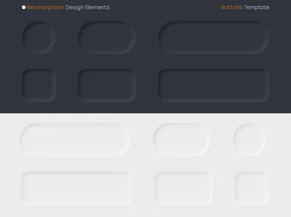 Conjunto Botones Neomorfos Elementos Diseño Neomorfismo Para Sitios Web Aplicaciones — Vector de stock