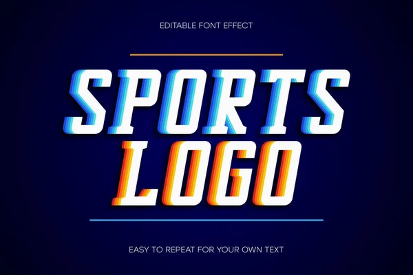 Efeito Texto Esporte Texto Estilo Faculdade Sans Serif Com Sombra — Vetor de Stock