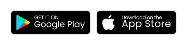 Google Play Store, Apple App Store indirme düğmeleri. Mobil uygulama indirme simgeleri. Vektör illüstrasyonu.