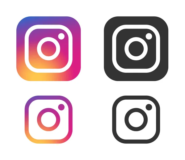 Instagram Icons Set Logo Instagram Social Network — Stock Vector
