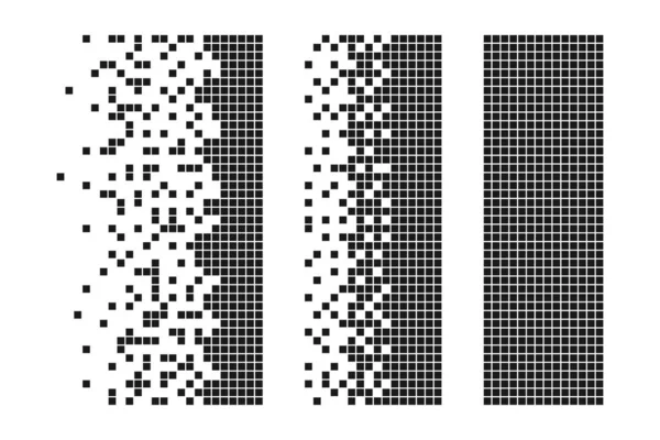 Rechthoek Desintegratie Pixels Effect Van Het Combineren Van Veel Deeltjes — Stockvector