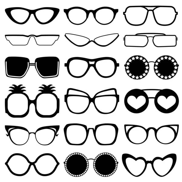 Diferentes gafas en un estilo plano para sitios web — Archivo Imágenes Vectoriales