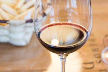 Elciego, İspanya - 8 Kasım 2015: Şarap tadımı Marques de Riscal şarap Müzesi