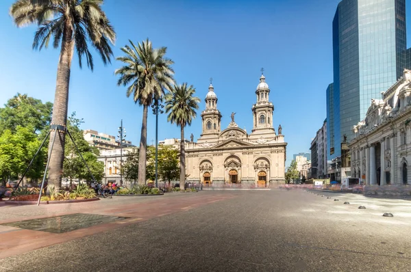 Plaza Armas Square Cathédrale Métropolitaine Santiago Santiago Chili — Photo