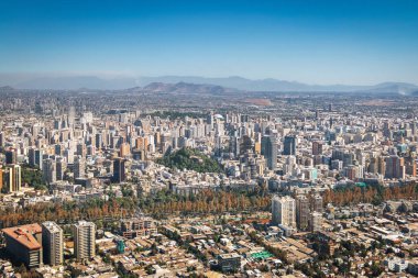 Santiago, Chile Santiago - şehrin havadan görünümü