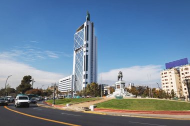 Santiago, Şili - 17 Nisan 2018 Plaza Baquedano Meydanı - Santiago Şili