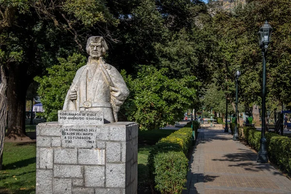 San José Maipo Chile Apr 2018 Estatua Ambrosio Higgins Plaza —  Fotos de Stock