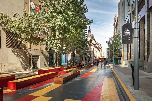 Santiago Chile Apr 2018 Paseo Bandera Colorida Calle Peatonal Centro —  Fotos de Stock