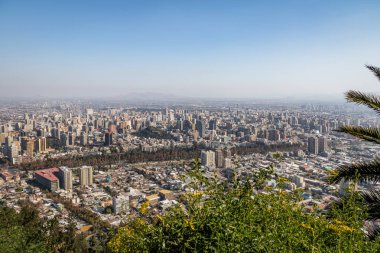 San Cristobal Hill - Santiago, Chile Santiago de Chile havadan görünümü