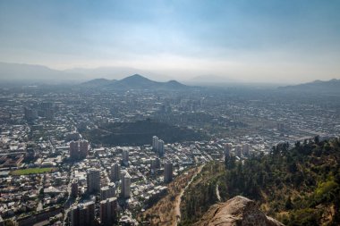 San Cristobal Hill - Santiago, Chile Santiago de Chile havadan görünümü