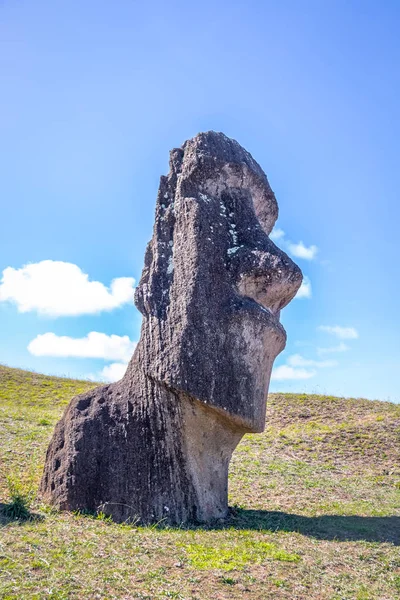 Rano Raraku 火山采石场的 Moai 智利复活节岛 — 图库照片