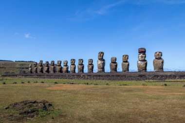 Ahu Tongariki - Paskalya Adası, Şili Moai heykelleri