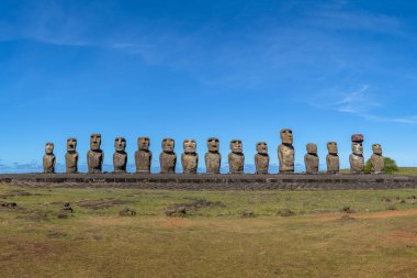 Ahu Tongariki - Paskalya Adası, Şili Moai heykelleri