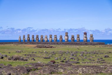Ahu Tongariki - Paskalya Adası, Şili Moai heykelleri