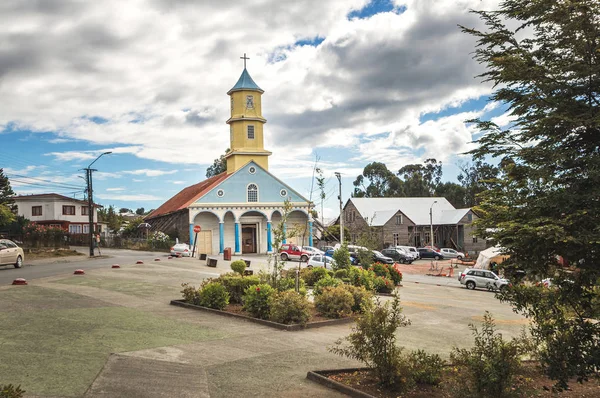 Chonchi Church Plaza Armas Square Chonchi Chiloe Island Chile — стокове фото