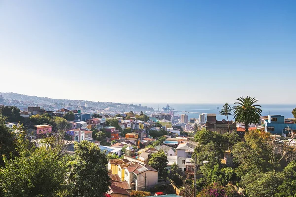 Flygfoto Över Valparaiso Från Cerro Florida Hill Valparaiso Chile — Stockfoto