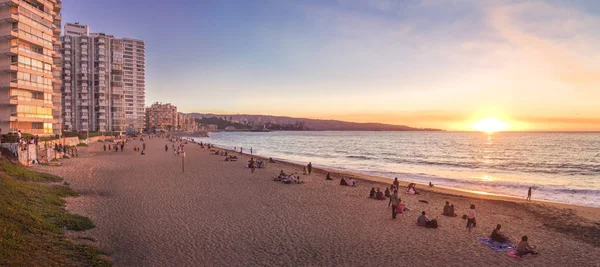 Panoramautsikt Över Acapulco Beach Solnedgången Vina Del Mar Chile — Stockfoto