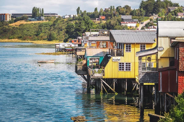 Castro Chiloe Chile Mar 2018 Gamboa Palafitos Domy Palach Castro — Zdjęcie stockowe