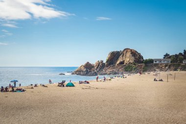 Vina del Mar, Şili - 17 Aralık 2018 Los Marineros Plajı - Vina del Mar, Şili