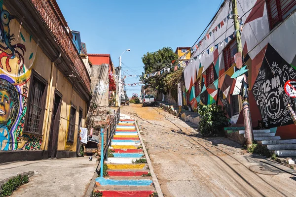 Valparaiso Şili Mar 2018 Templeman Merdiven Cerro Alegre Valparaiso Şili — Stok fotoğraf