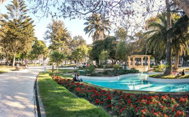Vina del Mar, Chile - Mar 25, 2018: Plaza Vergara - Vina del Mar, Chile