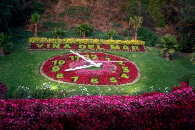 Vina del Mar, Chile - Mar 25, 2018: Vina del Mar Clock Flower (Reloj de Flores) - Vina del Mar, Chile
