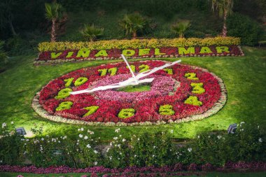 Vina del Mar, Chile - Mar 25, 2018: Vina del Mar Clock Flower (Reloj de Flores) - Vina del Mar, Chile