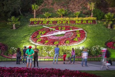 Vina del Mar, Chile - Mar 25, 2018: Vina del Mar Clock Flower (Reloj de Flores) - Vina del Mar, Chile