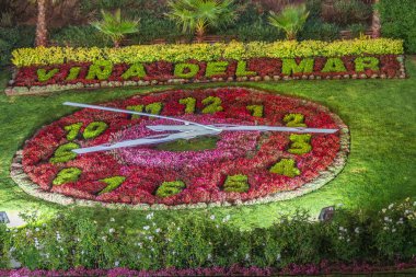 Vina del Mar, Chile - Mar 25, 2018: Vina del Mar Clock Flower (Reloj de Flores) - Vina del Mar, Chile