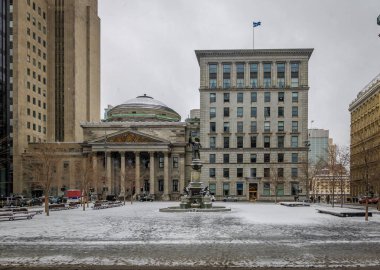 Place d'Armes kar - Montreal, Quebec, Can ile eski binalarda