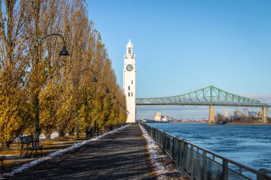 Clock Tower and Jacques Cartier Bridge at Old Port - Montreal, Q