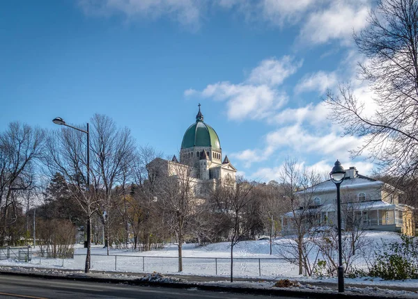 Oratorio San Giuseppe Con Neve Montreal Quebec Canada — Foto Stock