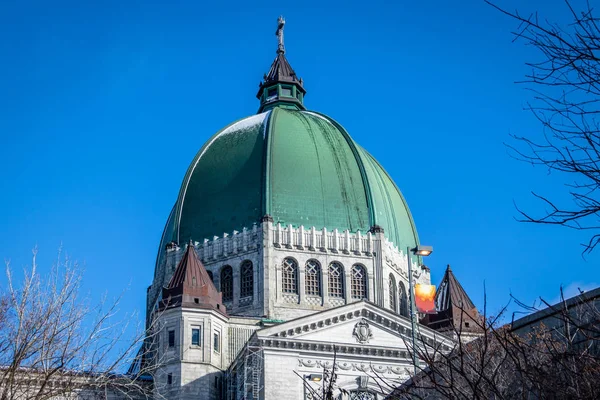 Oratorio San Giuseppe Con Neve Montreal Quebec Canada — Foto Stock