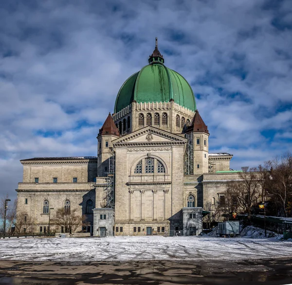 Oratorio San Giuseppe Con Neve Montreal Quebec Canada — Foto Stock