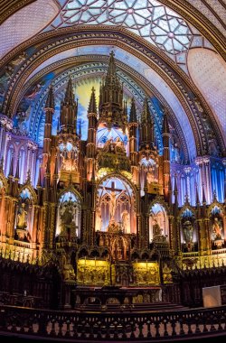 İç ve Notre-Dame Basilica Montreal - Montreal altar