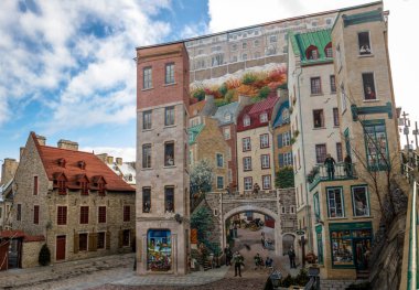 QUEBEC CITY, CANADA - November 27, 2016: Quebec Fresco (Fresque 