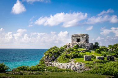 Tanrı'nın Tapınağı ve Karayip Denizi - Mayan Ruins Tulum, rüzgarlar beni