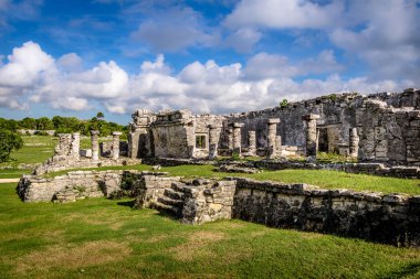 Sütunları House - Maya harabelerini Tulum, Meksika