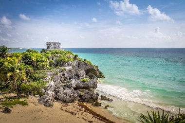 Tanrı'nın Tapınağı rüzgarlar ve Karayipler beach - Tulum Maya Harabeleri, 