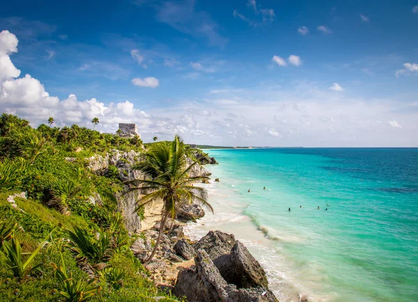 El Castillo ve Karayipler beach - Mayan Ruins Tulum, Meksika