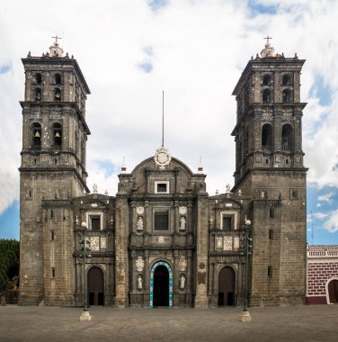 Puebla Katedrali Cephesi - Puebla, Meksika