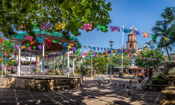 Tér Templom Guadalupei Szűzanya Puerto Vallarta — Stock Fotó