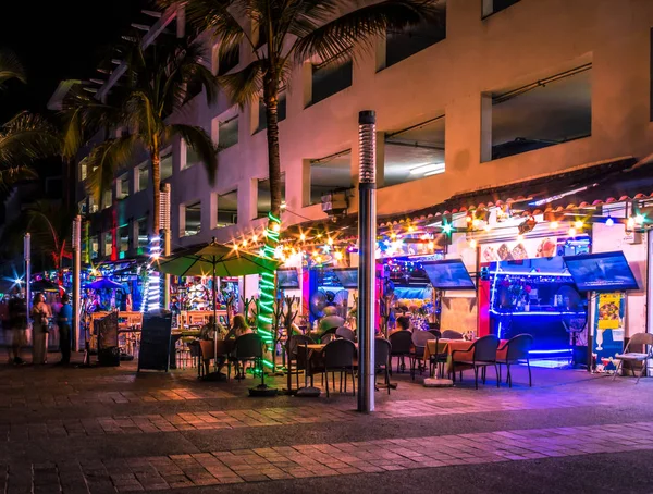 Puerto Vallarta Tiendas Por Noche Puerto Vallarta Jalisco Mexic — Foto de Stock