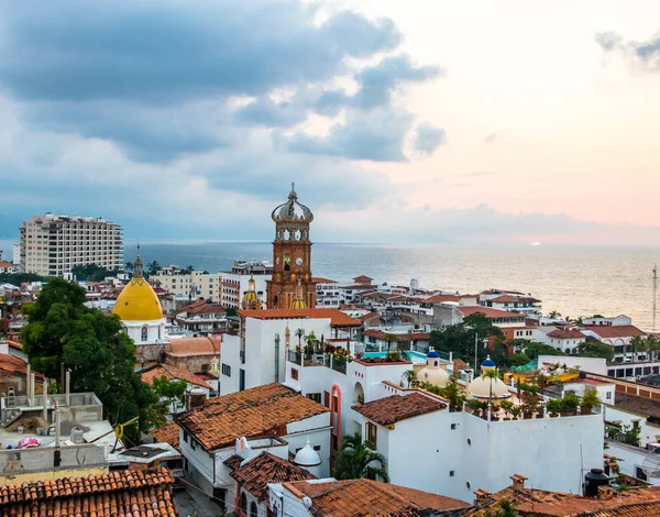 Downtown Puerto Vallarta Sunset Puerto Vallarta Jalisco — Stock Photo, Image