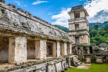 Sarayı ve Maya harabelerini Palenque - Chiapas, Mex gözlemevinde