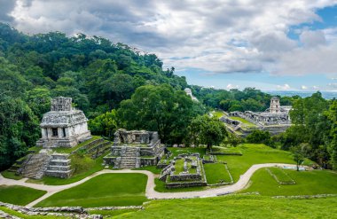 Panoramik Palenque - Chiapas, Meksika maya kalıntıları