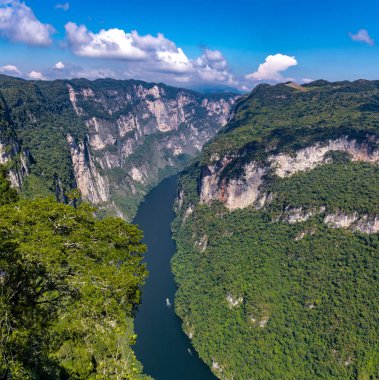Sumidero Kanyonu - Chiapas, Meksika yukarıdan görünüm