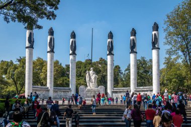 MEXICO CITY, MEXICO - Oct 15, 2016: Altar a la Patria (Altar of the Fatherland) with Ninos Heroes Monument (also know as Heroic Cadets or Boy Soldiers)  at Chaputelpec Park - Mexico City, Mexico